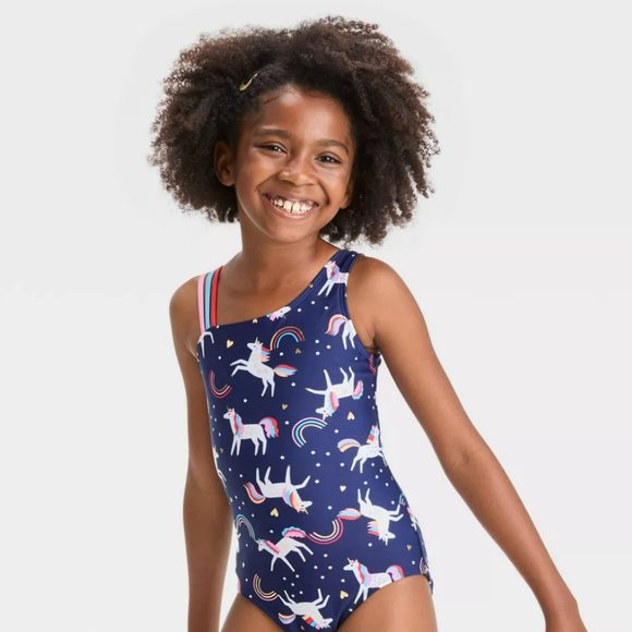 Cat & Jack Swim Cat Jack Girls Unicorn Star One Piece Swimsuit Poshmark